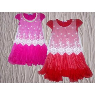 dress anak merah dan pink