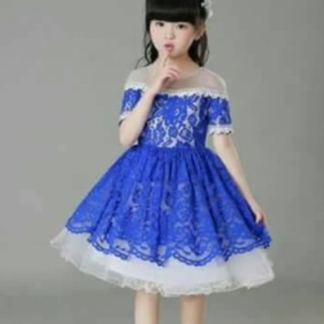 dress lace biru anak