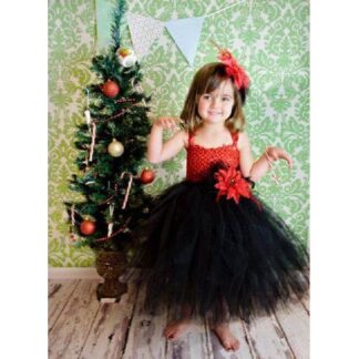 Dress Sexy Christmas Tutu merah hitam + bandana